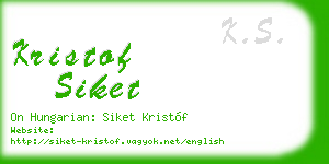 kristof siket business card