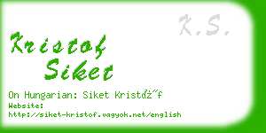 kristof siket business card